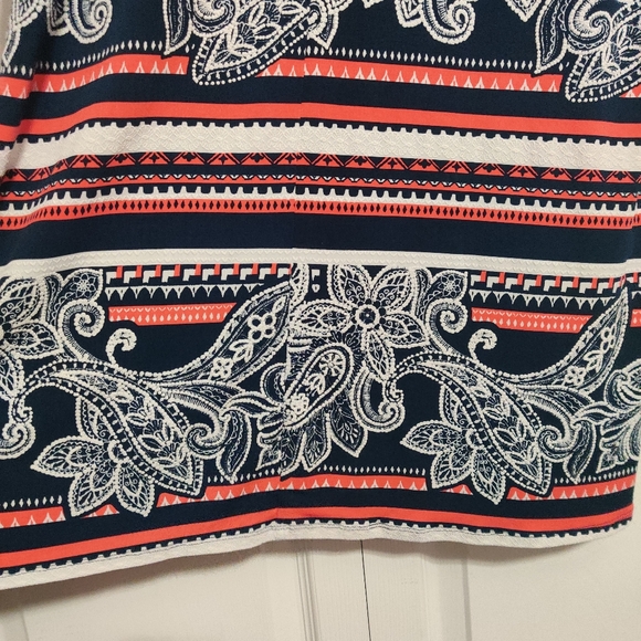 Est. 1946 women's xl dress red blue floral open sleeve midi light summer - Picture 9 of 12